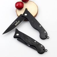 Noir petit acier inoxydable camping en plein air pliable poche survie couteau de chasse