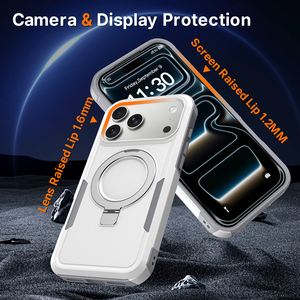 Funda Multifuncional Blanca Antideslizante y Resistente a Impactos con Soporte y Carga Inalámbrica Magnética para iPhone 17 Pro <span class=keywords><strong>Max</strong></span> - Product Image 4