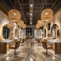 Panneaux muraux décoratifs en bois personnalisés, éclairés par LED, pour l'aménagement intérieur de salons de beauté, design minimaliste, écologique et durable