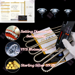 4mm 5mm en stock Moissanite Tennis Chain Pass Diamond Tester 925 Sterling Silver Iced Out Tennis Chain - Product Image 6