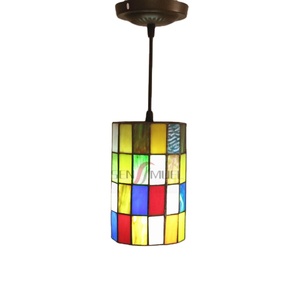 Vente en gros et vente directe de bon marché teinté coloré église mosaïque verre style Tiffany lustres Led suspension - Product Image 1