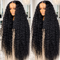 Perruque Lace Front en Cheveux Humains en Gros, Dentelle Transparente, Ondulations Profondes Souples, Yaki, Sans Colle, Pré-Pluckée, Ligne de Cheveux Naturelle pour Femmes Noires