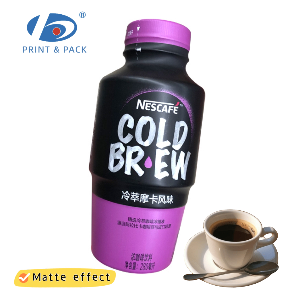 Custom Bottle Label Printed Pet Shrink Film Sleeve Labels Packaging with Logo for Beverage Coffee
