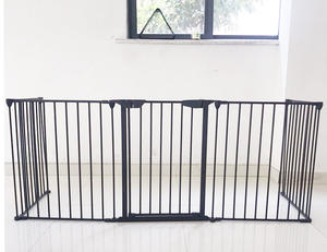 Clôture métallique portable à 5 panneaux, barrière d'intérieur pour chien de compagnie, de sécurité, pour bébés - Product Image 2