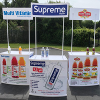 Cadre nu de compteur de promotion en plastique PP direct d'usine, table de promotion PP acceptable de taille personnalisée et de logo