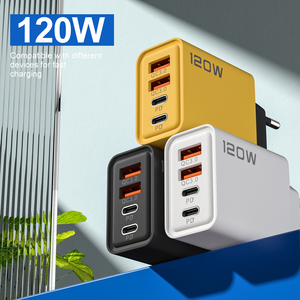 Cargador <span class=keywords><strong>USB</strong></span> tipo <span class=keywords><strong>C</strong></span> de 120W GaN, cargador de carga rápida para teléfono móvil, cargador de energía, adaptador de viaje portátil - Product Image 6