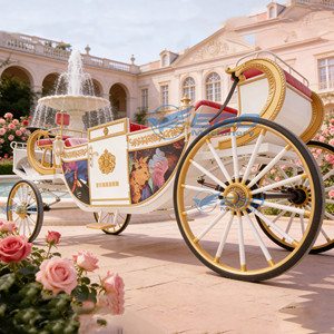 Carroza Real Eléctrica Blanca de Lujo a Precio Accesible, Fabricante de Vehículos para Bodas, Vagoneta Turística, Carroza Eléctrica sin Caballos - Product Image 2