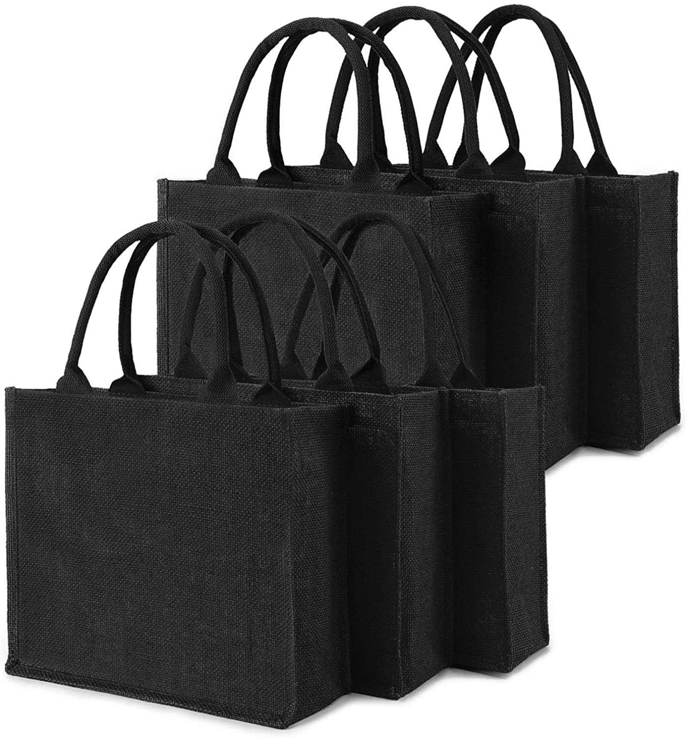 recycled logo printing natural gunny long handles handbag plain