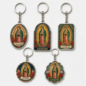 Llavero Personalizado Mayorista de la Virgen de Guadalupe, Cadena Católica Esmaltada, Souvenir Religioso de Iglesia, Llavero de Peregrinación - Product Image 1