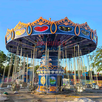 Manège de balançoire de parc d'attractions, carrousel de balançoire élévateur et rotatif, manège de chaise volante à thème personnalisé