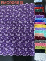 Nouvelle Arrivée Twin Textile : Tissu en Dentelle Brodé Floral 3D Coloré pour Bordure Ondulée, Base en Maille Personnalisée, Tela De Brodado Élégante