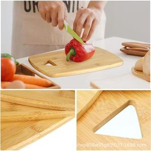 Juego de tablas de cortar de bambú, 3 piezas, rectangulares, color madera natural, para cortar frutas, verduras y queso. - Product Image 4