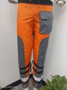 Equipo de protección personal Seguridad Forester Delantal Estilo Naranja Protector Chaps-Pantalones de <span class=keywords><strong>motosierra</strong></span> negros resistentes - Product Image 4