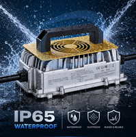 Chargeur de batterie étanche IP65/67 24V 36V 48V 72V 96V pour batteries au plomb scellées et LiFePO4, professionnel industriel/OEM