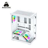 Boîtier de jeu panoramique AntarcChill White Full Tower à double compartiment, compatible AIO 240 mm, E-ATX, ATX, MATX, ITX, USB 3.0