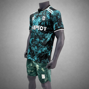 เสื้อฟุตบอลโปโลแบบกระดุมเดียว แห้งเร็ว พิมพ์ลายแบบซับลิเมชั่น โลโก้สั่งทำได้ สำหรับการแข่งขันลีก - Product Image 2