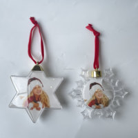 Boules de Noël vierges en PS durables, personnalisables, en forme de cœur irrégulier et de flocon de neige, pendentifs pour sapin de Noël, décorations de fêtes