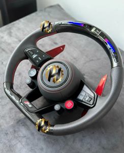 <span class=keywords><strong>Volante</strong></span> de coche HZ, accesorios para coche, <span class=keywords><strong>volante</strong></span> de fibra de carbono de cuero para <span class=keywords><strong>Audi</strong></span> S6 S7 <span class=keywords><strong>A4</strong></span> A5 A6 A7 Q3 Q5 A3 S3 S8 R8 - Product Image 2