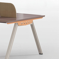 Bureau de personnel pour 2 personnes avec panneau de séparation, armoire de rangement latérale, poste de travail modulaire pour bureau commercial