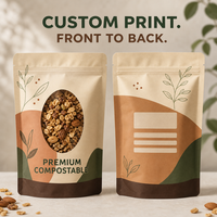 Sachet Doypack Personnalisé Compostable pour Granola et Noix, Sachet Doypack Personnalisé pour Emballage de Noix et Graines avec Fenêtre, Fournisseur OEM