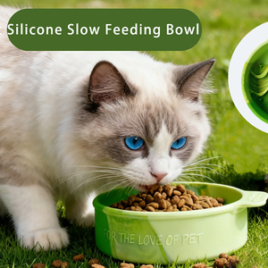Bol d'alimentation lent en silicone pour animaux de compagnie, rond, avec ventouse, de qualité alimentaire, anti-déversement, anti-étouffement, facile à nettoyer, pour <span class=keywords><strong>chat</strong></span> - Product Image 6