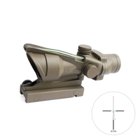 Lunette de chasse verte en fibre de verre véritable avec réglage de la dioptrie, grossissement 4x