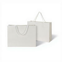 Sac en papier personnalisé de luxe avec logo en feuille d'or, mat, gaufré, laminé, grand, moyen, blanc, solide, pour magasin de vêtements, sac de shopping