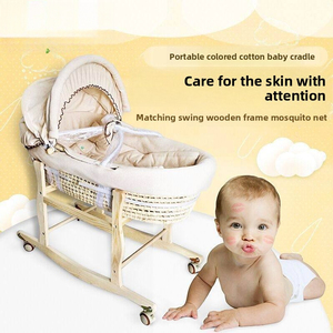 Cuna Portátil Plegable para Bebé en Oferta, con Tejido de Hojas de Maíz Natural y Algodón Teñido, para Recién Nacidos de 0 a 36 Meses - Product Image 2