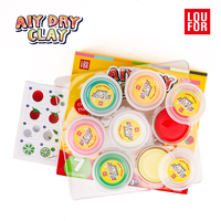 Kit pemodelan tanah liat-7 warna Air kering Ultra ringan tanah liat ajaib lembut & melar DIY cetakan tanah liat untuk anak-anak