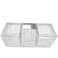 Big Foldable Galvanised Pigeon Dove Bird Trap Cage Feral Pigeon Humane Way  with The one-Way Entrance Trapping Pigeons Doves in Cages (40x40x26