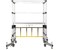 Tour d'échafaudage mobile moderne en aluminium, pliable, avec roues, garde-corps et stabilisateurs réglables, capacité élevée