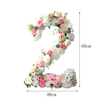 A-1272 lettre d'amour florale personnalisée en forme de lettre de rose artificielle en soie pour mariage bébé Boho décoration
