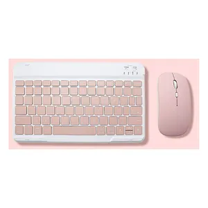 Yeedan Keyboard Multi Warna nirkabel, papan ketik Bluetooth 10 inci dengan lampu belakang untuk Laptop Tablet iPad bahasa kustom