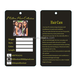 Anpassen Drucken Stanzen Form Visitenkarten Hang Tag für Kleidungs stück/Haar Perücken Marke verwenden - Product Image 2