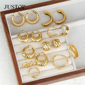 Aros de moda OEM/OEM, impermeables, de acero inoxidable, chapados en oro, hipoalergénicos, proveedor de joyería de moda, pendientes personalizados. - Product Image 1