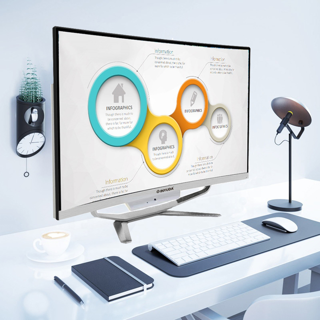 27-Inch Curved Screen All-in-One Desktop Computer i7-8700 with 16GB DDR4 RAM 512GB SSD for Office & Gaming with LCD Display