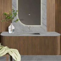 Panneau mural ondulé en MDF rainuré 3D avec finition en placage de bois ignifuge B1 E1 respectueux de l'environnement