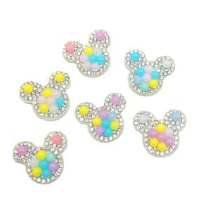 100 pièces personnalisé mignon tête de souris forme brillant scintillant Flatback perles pour enfants Festival <span class=keywords><strong>coiffure</strong></span> ornements décor - Product Image 1