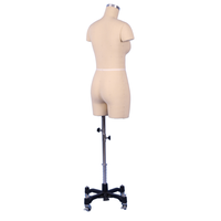 Mannequin de couture professionnel pour femme, demi-corps, en fibre de verre, avec support métallique
