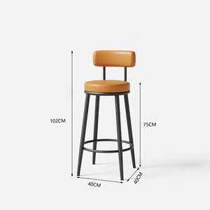 Ensemble de tabourets de bar rétro avec structure en métal noir et plateau en panneau ignifuge, <span class=keywords><strong>table</strong></span> haute pour café et bar à domicile - Product Image 1
