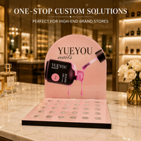 Présentoir pliable moderne rose en acrylique pour vernis à ongles, support de comptoir multi-trous pour bouteilles de gel, idéal pour salon de manucure