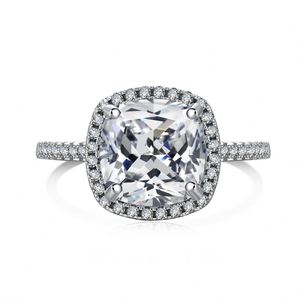 Dylam Classic Collection Fine Fashion Charm Jewelry Accessories S925 <b>Silver</b> <b>Eternity</b> Band 4ct 5A Cubic Zirconia Wedding <b>Rings</b> - Product Image 1