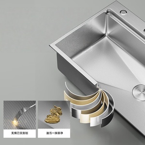 Kitchen dishwasher sink <b>large</b> single tank 304 stainless steel household vegetable basin - Product Image 2