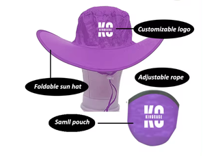 2024 biểu tượng tùy chỉnh giá rẻ ngoài trời polyester <span class=keywords><strong>nylon</strong></span> đóng mở rộng vành pop-up Cap có thể gập lại cao bồi <span class=keywords><strong>hat</strong></span> với Pouch đối với khuyến mãi - Product Image 2