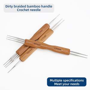 Accessoires tressés à double extrémité avec poignée en bambou, crochet, outil, crochet - Product Image 4