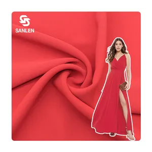 New Fashion Textile Damen Red Twill Rock 4-Wege-Stretch 95 Polyester 5 Spandex-Stoffe für Kleider Making China