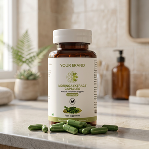 Capsules de feuilles de Moringa pures, poudre d'herbes naturelles, produit à base de plantes, capsules finement transformées, emballage en vrac - Product Image 4