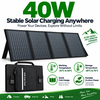 Panneau solaire portable 40W pliable monocristallin, chargeur étanche pour le camping, les voyages et l'alimentation de secours