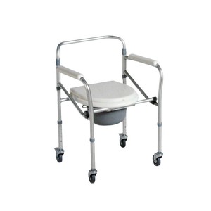 KJT705 Commuter Chair Toilet Seat With Wheels For Elderly And Disabled Home Use <b>Portable</b> Folding Bath <b>Stool</b> - Product Image 1