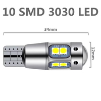 Auto Kleine LED-Glühbirne T10 W5W 168 192 LED Rücklicht 3030 10SMD 12V Autolampe CANBUS Fehlerfrei Auto Seitenmarkierungsleuchte Parklicht 6000K